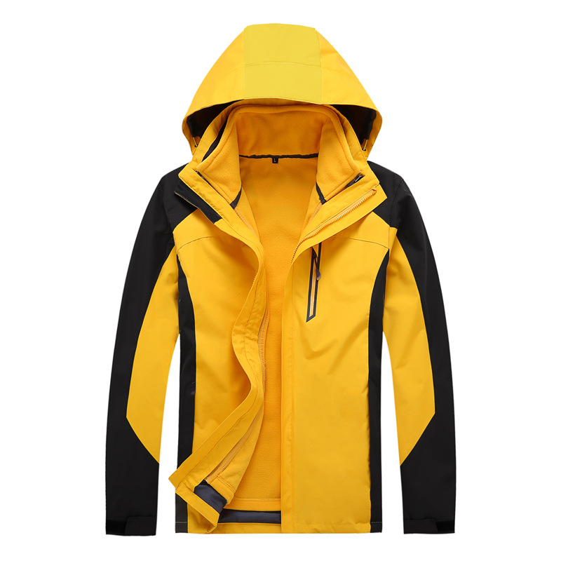 男款抓絨內膽兩件套無(wú)標支持繡logo新款沖鋒衣定做